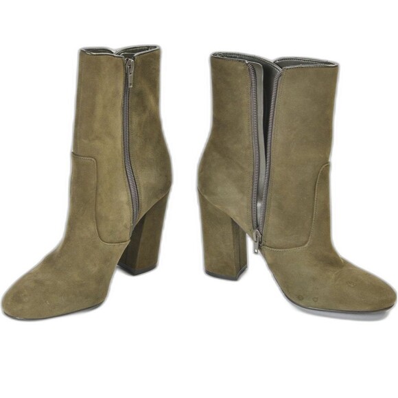 Guess Women's Brown Suede Ankle Bootie Button Detailing Size 7 - Picture 3 of 6